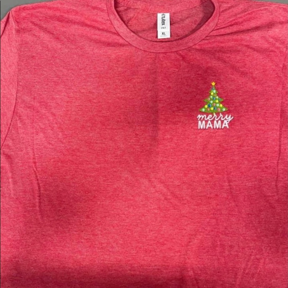 Merry mama new embroidered tee small to 2x